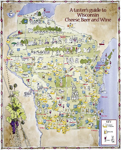 Wisconsin Cheese Map